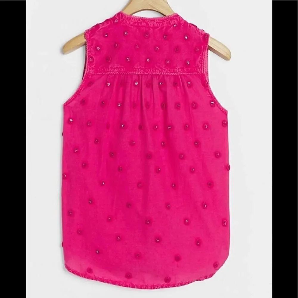 Pilcro Adira Pink Textured Button-Down Small - Picture 4 of 14